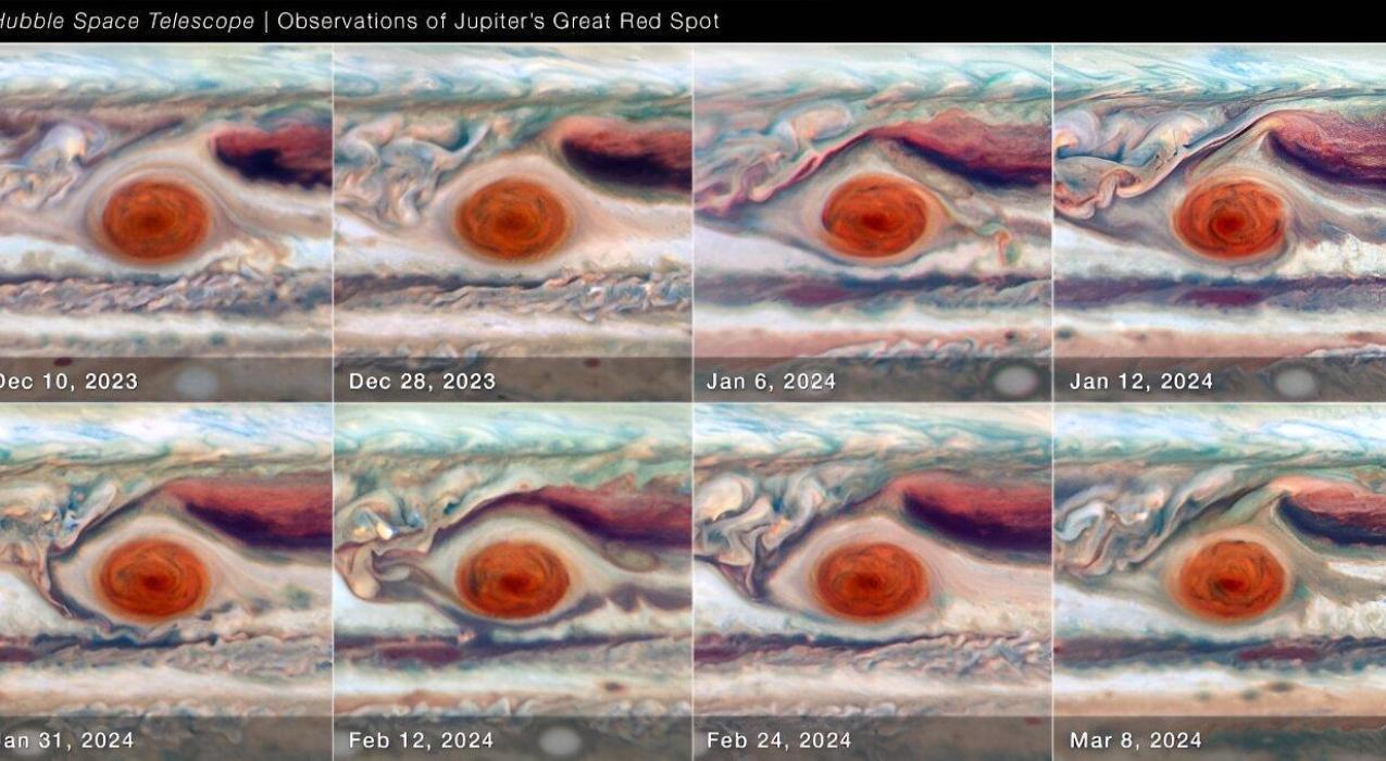 «Хаббл» обнаружил неожиданные колебания Большого Красного Пятна Юпитера