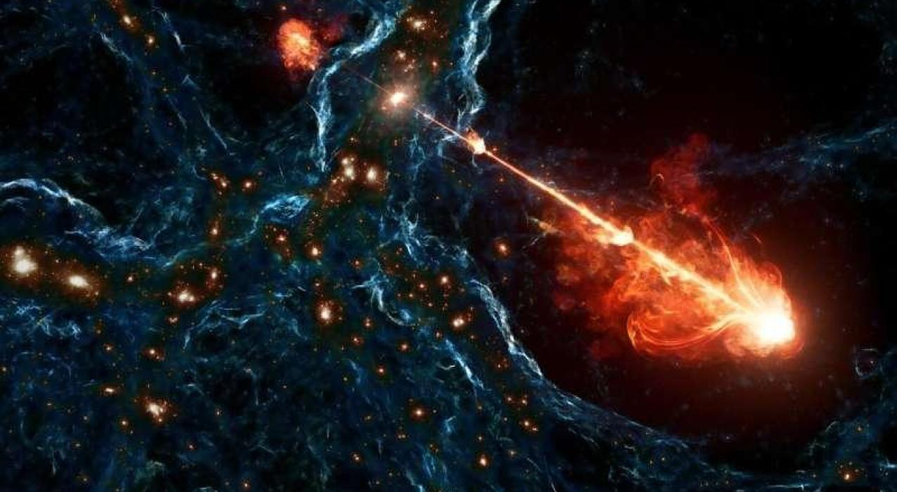 Обнаружен рекордно крупный выброс черной дыры длиной в 23 млн световых лет